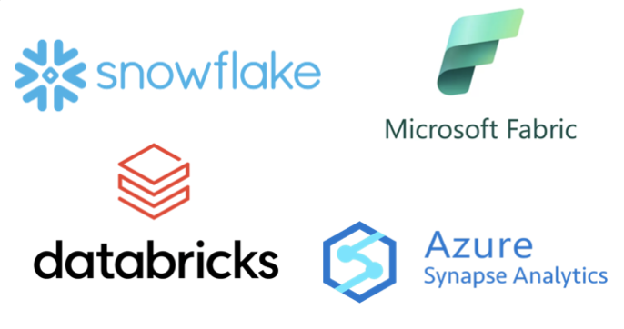 Snowflake, Databricks, Microsoft Fabric, Azure Synapse
